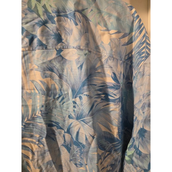 Tommy Bahama Floral Hawaiian Shirt Size 3XLT 100% Silk Blue - Picture 8 of 9